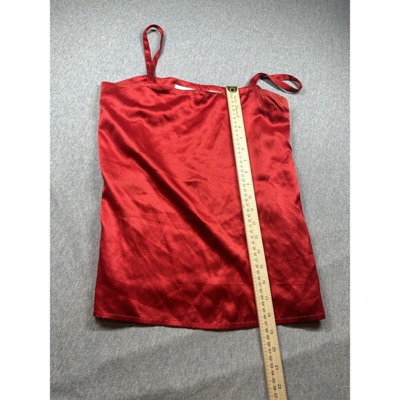 Red Oleg Cassini Sleeveless Shirt Blouse Collection Size 6 Silk - Picture 8 of 11